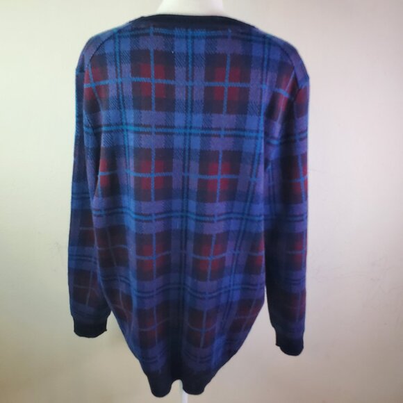 Club room Mens Blue Plaid Crewneck Sweater XL - Picture 7 of 10
